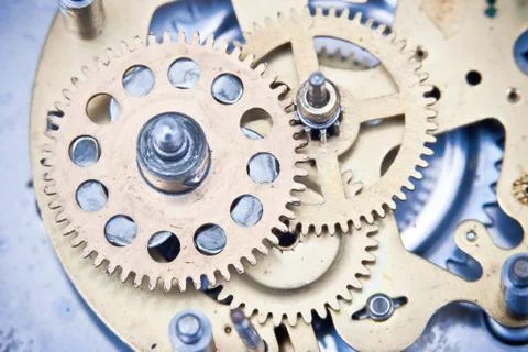 Old clock mechanism Foto stock