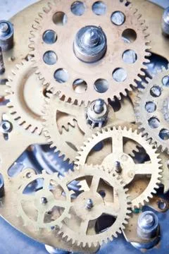 Old clock mechanism 스톡 사진