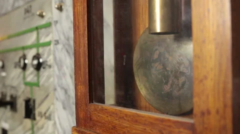 Old clock mechanism with weights Stock Footage 51541519