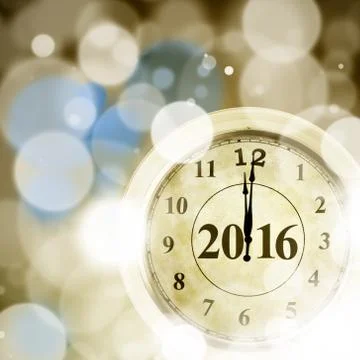 Old clock with numbers 2016 Illustrazione stock