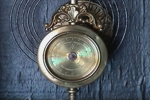 Old clock pendulum balancing Video stock 107772