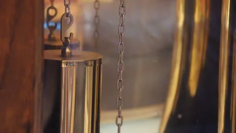 Old Clock Pendulum Swinging Stock Footage 136049025