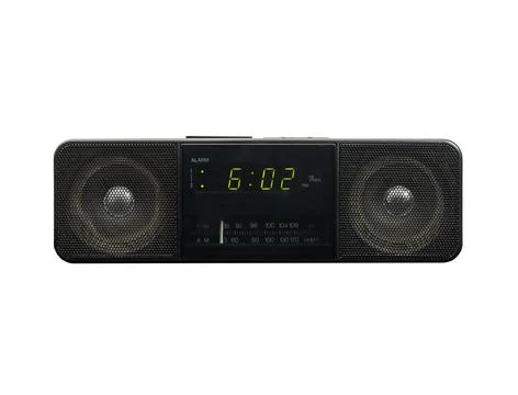 Old Clock Radio Isolated Stock Photos
