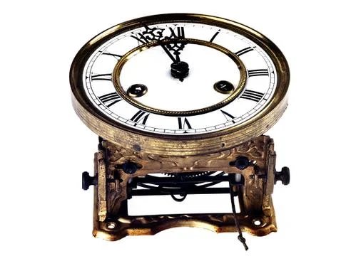 Old clock with roman numerals. Stock Photos