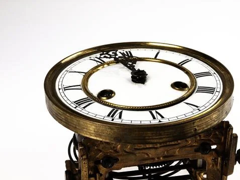 Old clock with roman numerals. Stock Photos