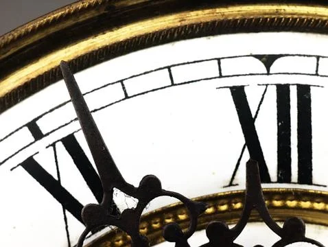 Old clock with roman numerals. Stock-Fotos