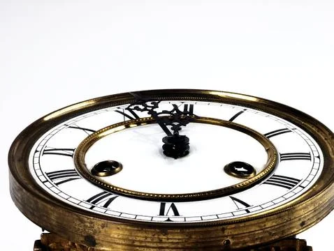 Old clock with roman numerals. Stock Photos