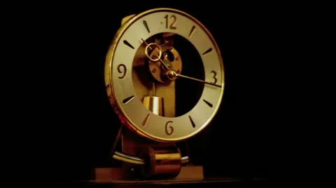 Old clock showing 12 o'clock Stock Footage 20441753
