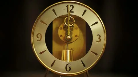 Old clock showing 12 o'clock Stock Footage 20441766
