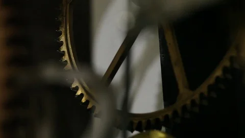 Old clock tower mechanism. Video stock 75440304