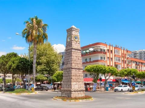 Old clock tower with new clock mechanism Stock-Fotos
