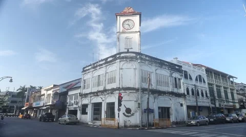 Old Clock Tower Phuket Thailand Stock Footage 52711995