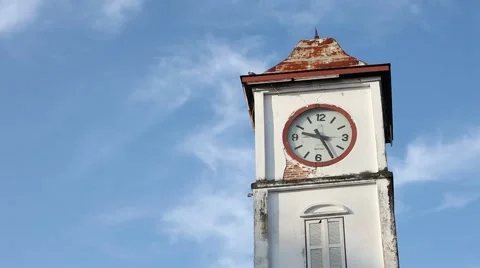 Old Clock Tower Phuket Thailand Stock Footage 52712645