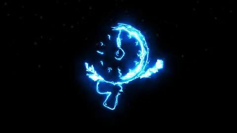Old clock with tree branch icon video in  energy wave simulation effect Ilustración de archivo