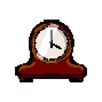 Old clock vintage game pixel art vector illustration イラスト素材