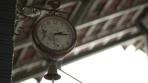 An old clock on the wall covered in cobwebs Stock Footage 263697890