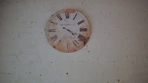 Old clock on the wall Stock Footage 83957541