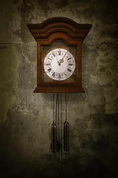 Old clock on the wall 写真素材