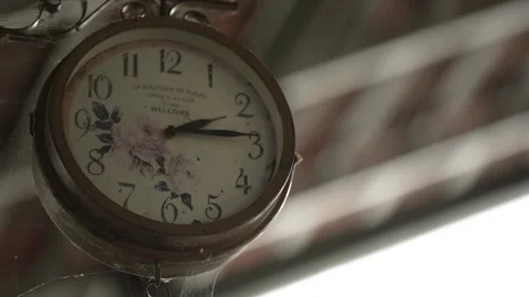 Old clock on the wall with spider web Stock Footage 263697888