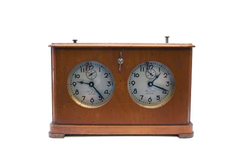 Old clock on white background Stock Photos