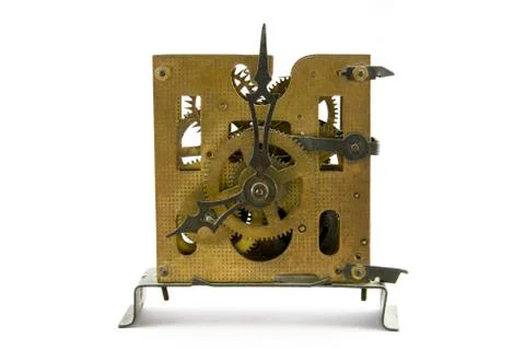 Old clock on white background Stock Photos