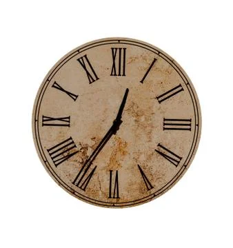 Old clock on a white background. there is a way Stock Photos