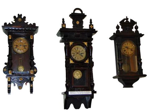 Old clocks isolated on white Stock Photos
