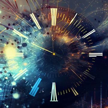 Old clocks on New Year background Stock Illustration