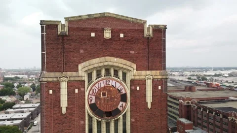 Old clocktower with skyline in backdrop Stock Footage 158897723