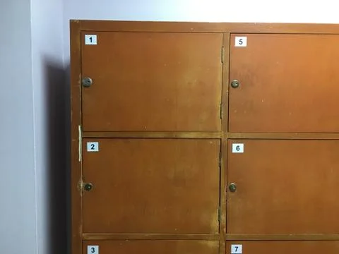 Old closet on the edge of the wall. Stock Photos