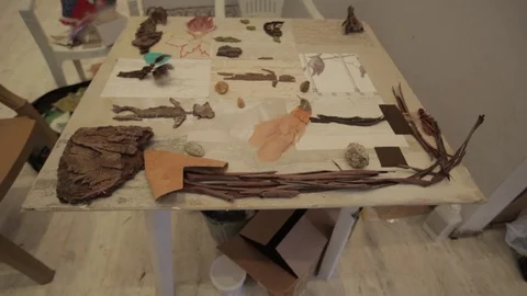 Old cloth on the table 스톡 동영상 86797754