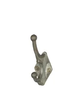 Old clothes hook of light metal, isolated on white background. Stock-Fotos