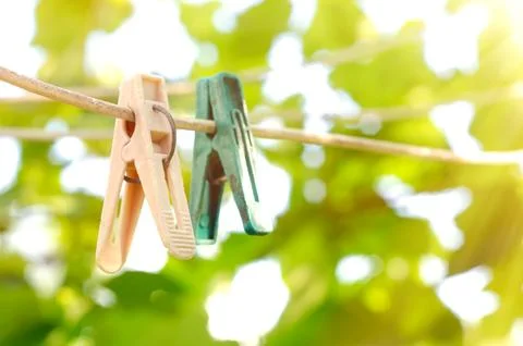 Old clothespins Stock Photos