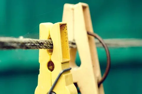Old clothespins Foto stock