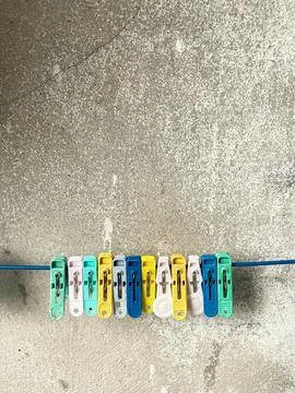 Old clothespins Stock Photos