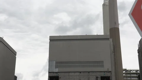 Old coal fired electrical power plant generating station being torn down 스톡 동영상 153926700