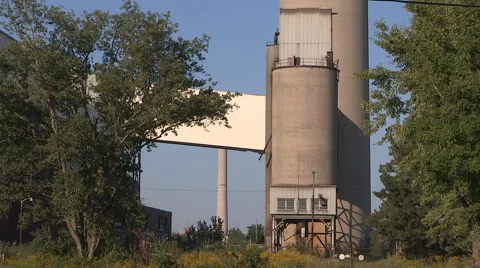 Old coal fired power generating station Stock Footage 67266773