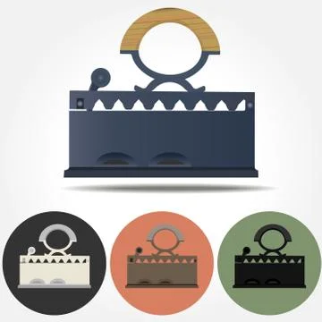 Old Coal Iron vector icons Stock Illustration