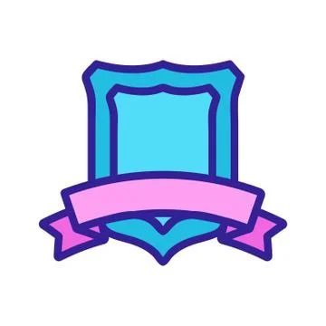 The old coat of arms is an icon vector. Isolated contour symbol illustration Stock Illustration