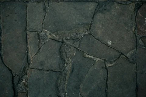 Old cobbles pattern, cobblestone texture, close up view, stone background Stock Photos