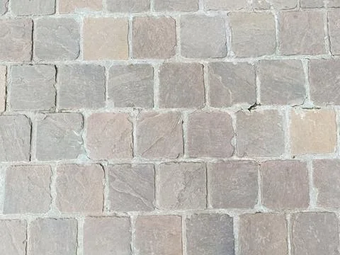 Old cobblestone floor, close-up Foto stock