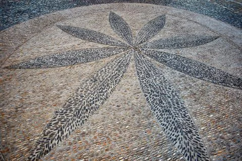 Old cobblestones with a pattern Stock Photos