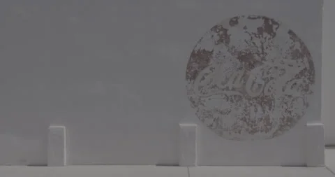 Old Coca-Cola Ad in a Rural Town in Texas Stock Footage 246445735