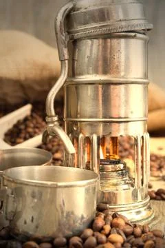 Old coffee pot Stock Photos