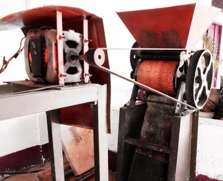 Old coffee processing machine Stock Photos