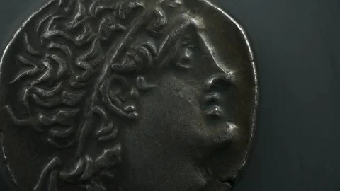 Old coin hidden by smoke Stock Footage 333609888