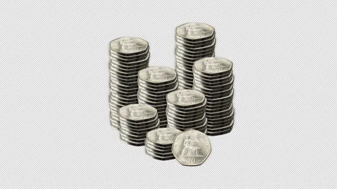 Old Coins Stack Stock Footage 331463641