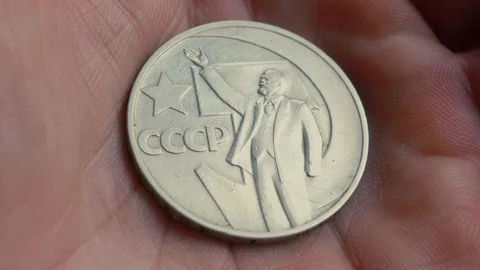 Old coins of the USSR. Stock Footage 105950826