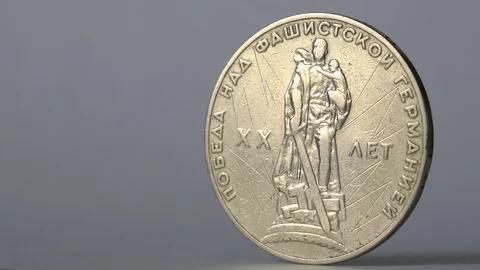 Old coins of the USSR. Stock Footage 105950956
