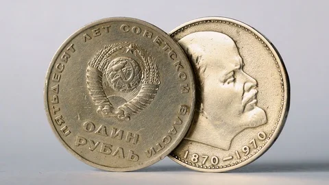 Old coins of the USSR. Stock Footage 105951291